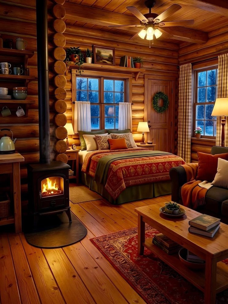 8*10 cozy cottage house photo print warm beautiful home wall art decor bedroom