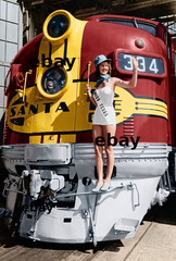 Photo Art Print Miss Texas and ATSF No. 334 EMD F7 Texas Chief Promo Photo 1950