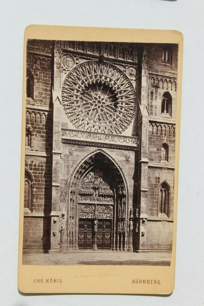 CDV Photo by CHRISTIAN KÖNIG NÜRNBERG C. 1870-1880 Portal St. Lorenz Church