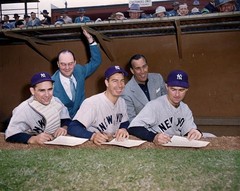 Yogi Berra Joe Dimaggio & Don Johnson-1951 8×10 Colorized Print-FREE SHIPPING