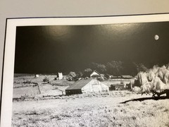 Bob Werling Signed #25 Farm & Moon Black & White Framed Decorator Edition Print
