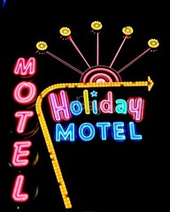 8×10 Photo of Neon Sign for Holiday Motel, Las Vegas, NV. Free Shipping.