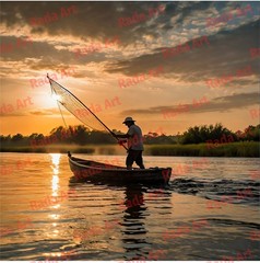 Digital Image for Frame Art Ai Picture Photo Wallpaper Background Fish Man