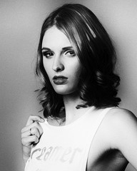 Portrait of a model B&W art photograph