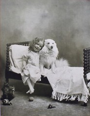 G.R. Hill Antique Photograph Good Morning Child and Dog