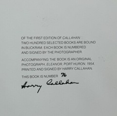 🎈SIGNED Harry Callahan, 1976, Limited edition Only 200 COPIES! Mega RARE!