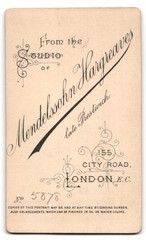 Photograph Mendelssohn Hargraves, London, 155 City Road, Young Man in Suit m