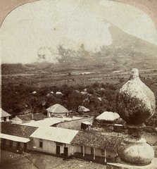 Guatemala Le Volcan de Agua C1900 Photo Stereo Vintage Albumine