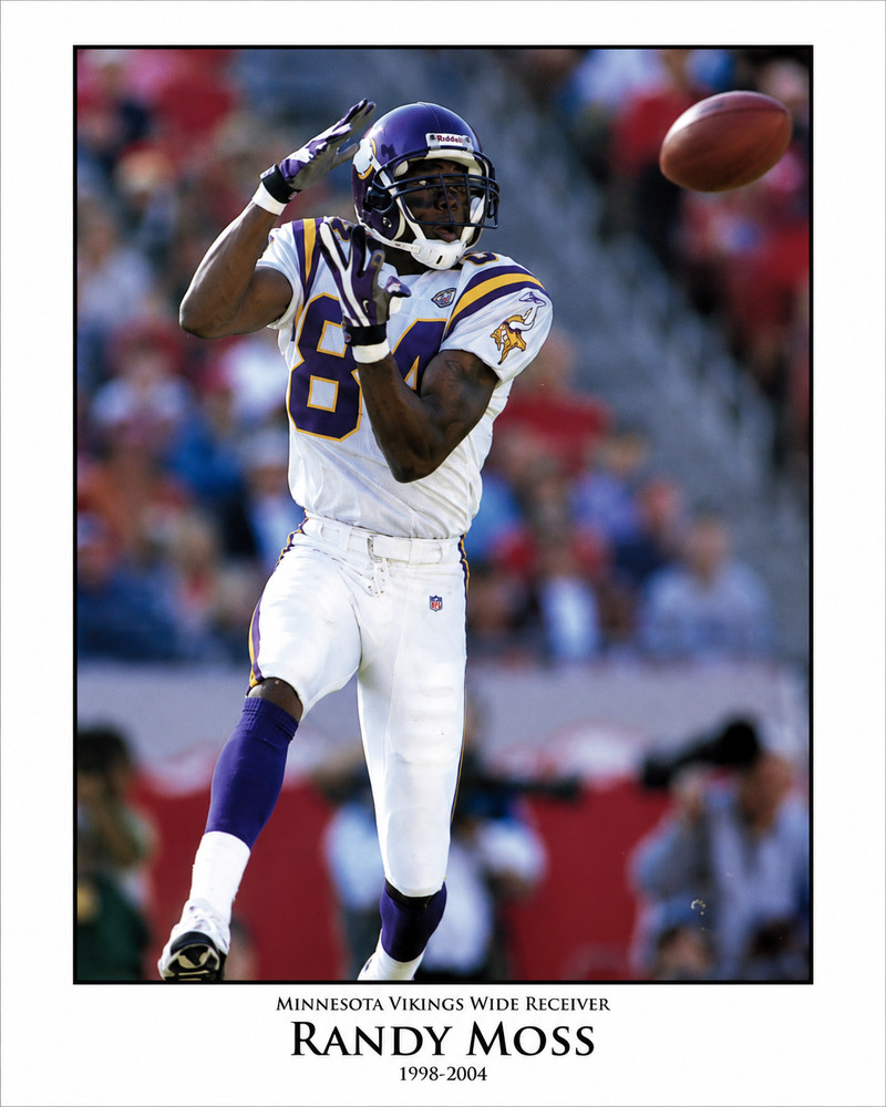 Randy Moss Minnesota Vikings Player Portrait – 8″x10″ Glossy Photo