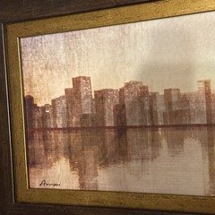 Framed Skyline Cityscape Print Wood Frame Wall Art 27×15 Patton Amani