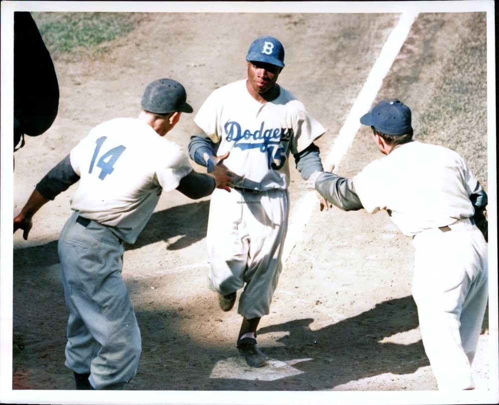 Gil Hodges & Jim Gilliam-1955 World Series 8×10 Colorized Print-FREE SHIPPING