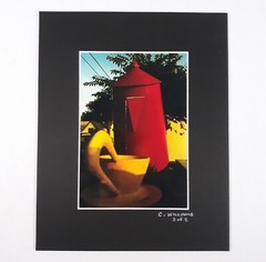 Black Mat Photo Tea Cup & Coffee Pot Landscape Americana Ltd Signed Color Print