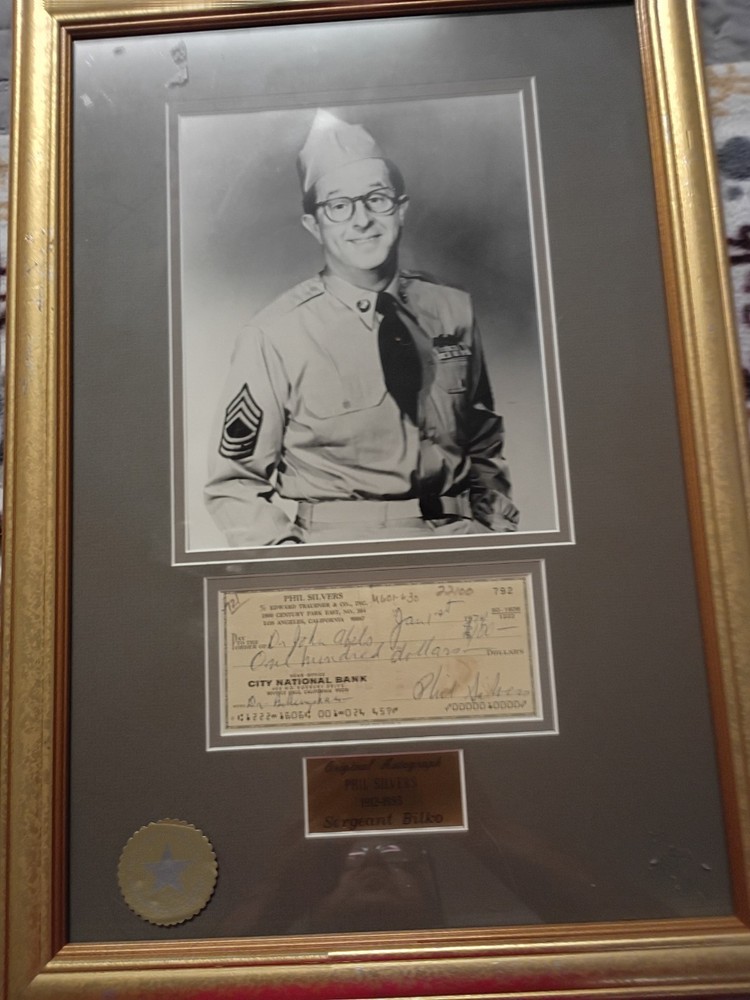original authentic autographed Phil Silvers aka Sgt. Bilko framed