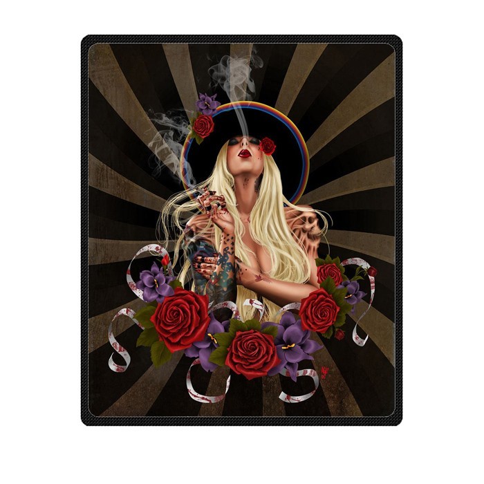 great Maria Brink Flowers Soft Warm Single-Side Printing Flannel Fleece Blanket