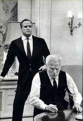 1966 Alfred Eisenstaedt Charlie Chaplin & Marlon Brando Art Photo Gravure