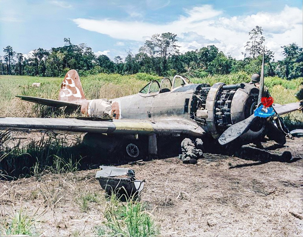 WW2 Colorized Nakajima Ki-43 II Otsu Hayabusa (Oscar) 248 Sentai in PNG 1944