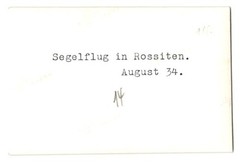 3 photographs view Bogatovo/Rositten, glider 1934, glider Kennun