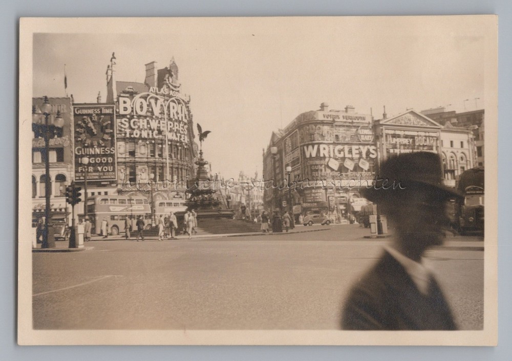 London England – Piccadilly Circus Advertising – Old Photo