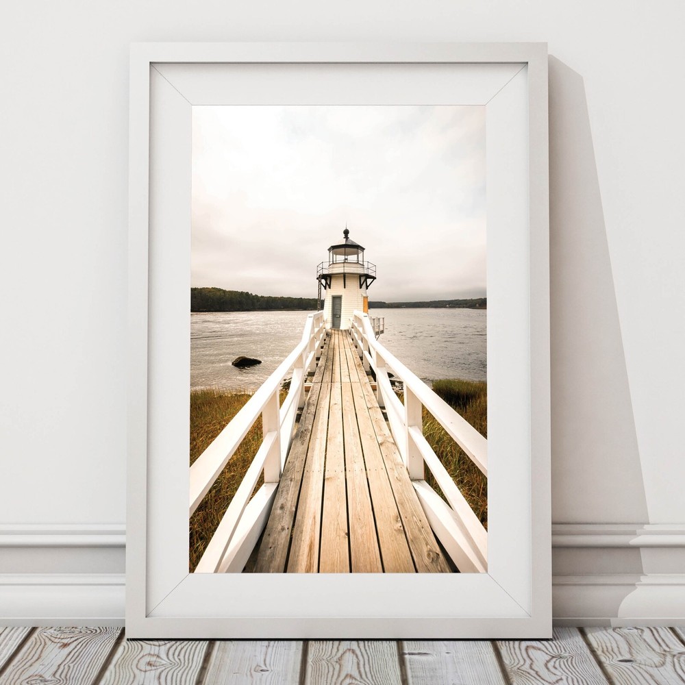 Doubling Point Lighthouse Photo Wall Art Print in Bath Maine, Photography Art