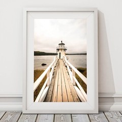 Doubling Point Lighthouse Photo Wall Art Print in Bath Maine, Photography Art