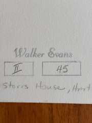 WALKER EVANS Original Signed Silver Gelatin “Storrs House, Hartford” 1933