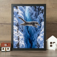 8×10 Fine Art Photography Print Snow Leopard Mountain Wildlife Nature Wall Art