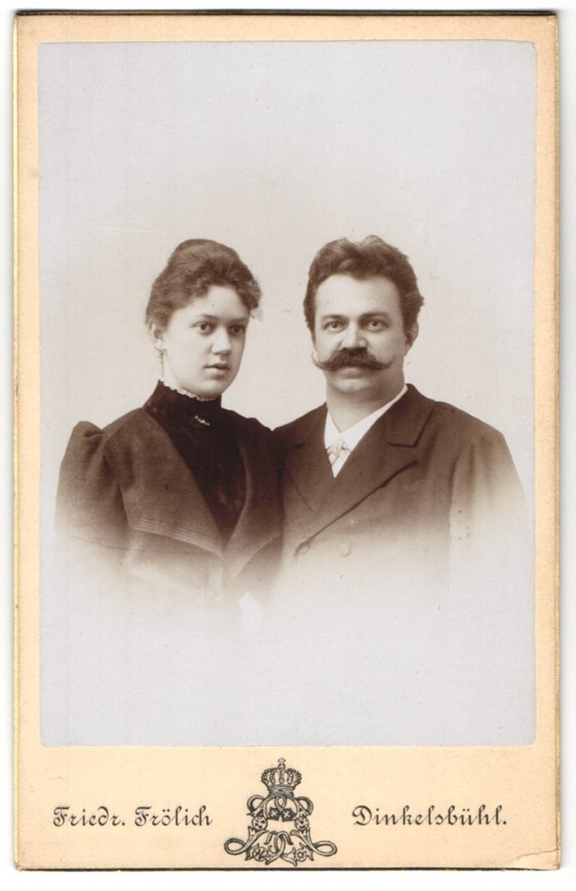 Photograph Friedr. Frölich, Dinkelsbühl, couple portrait CDV/cabinet photo