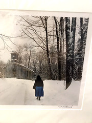 Dick Brown Photography Amish Woman and Church in Winter Signed Limited Edition