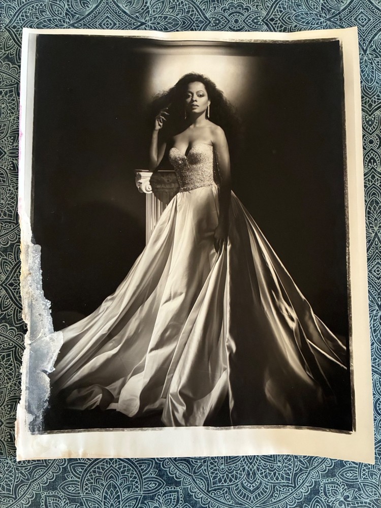 Vtg DIANA ROSS George Hurrell Portrait 16×20 Estate Print Signed Stamp AS IS