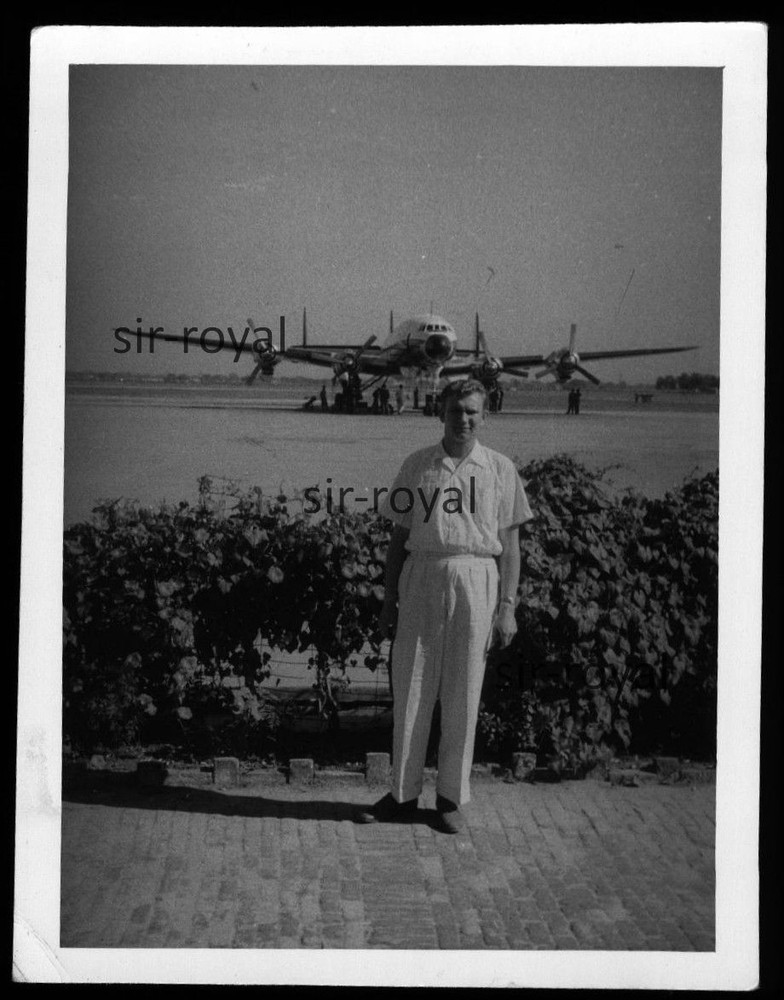 Lahore in Pakistan 1959 – Lockheed Constellation Aircraft – 1950s – Photo 7x9cm