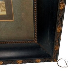 Stone Farmhouse Wall Art Vintage Framed Photograph Antique Frame Black Gold Farm