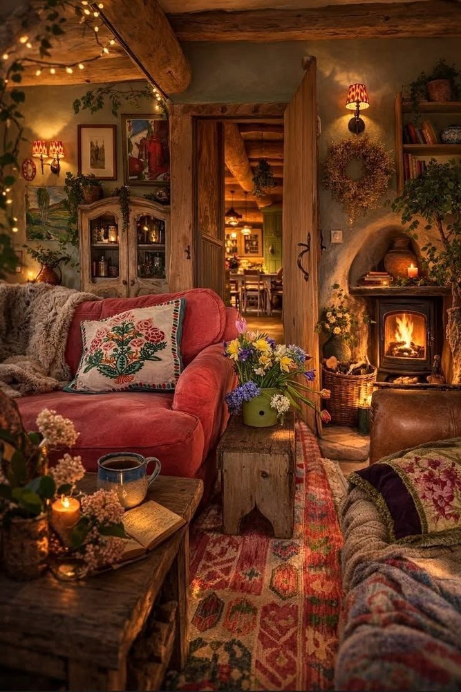 8*10 cozy cottage house photo print warm beautiful home wall art decor bedroom
