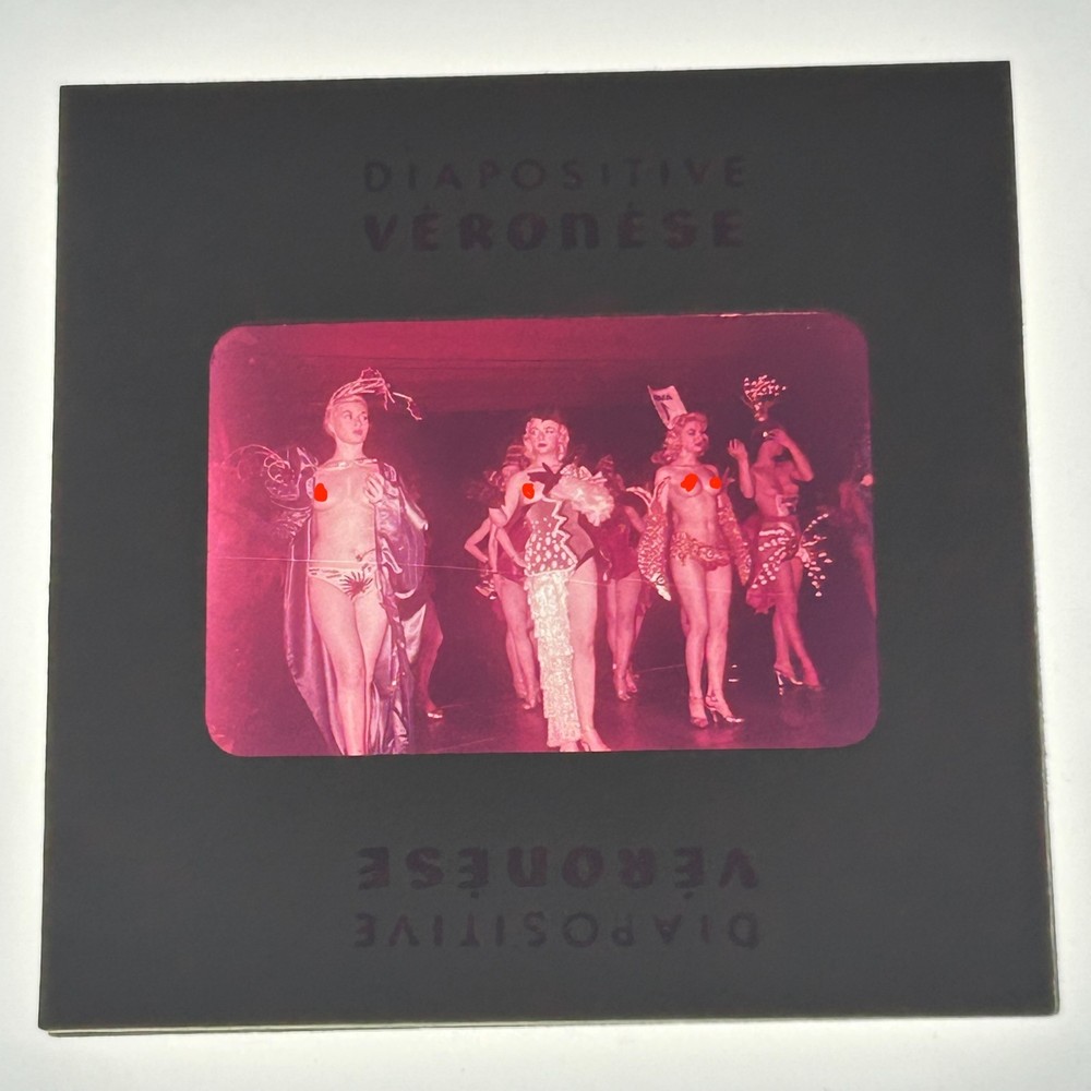 Vtg 1960s 35mm Slide Burlesque Paris Cabaret Striptease Showgirls F