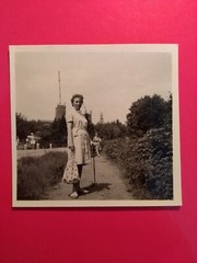 Alt Foto antik Vintage Frau Kleid Tasche Stock Woman Mode Fashion nice old Photo