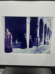 RARE vintage Allan I. Teger Painted Photo Framed Photography Art