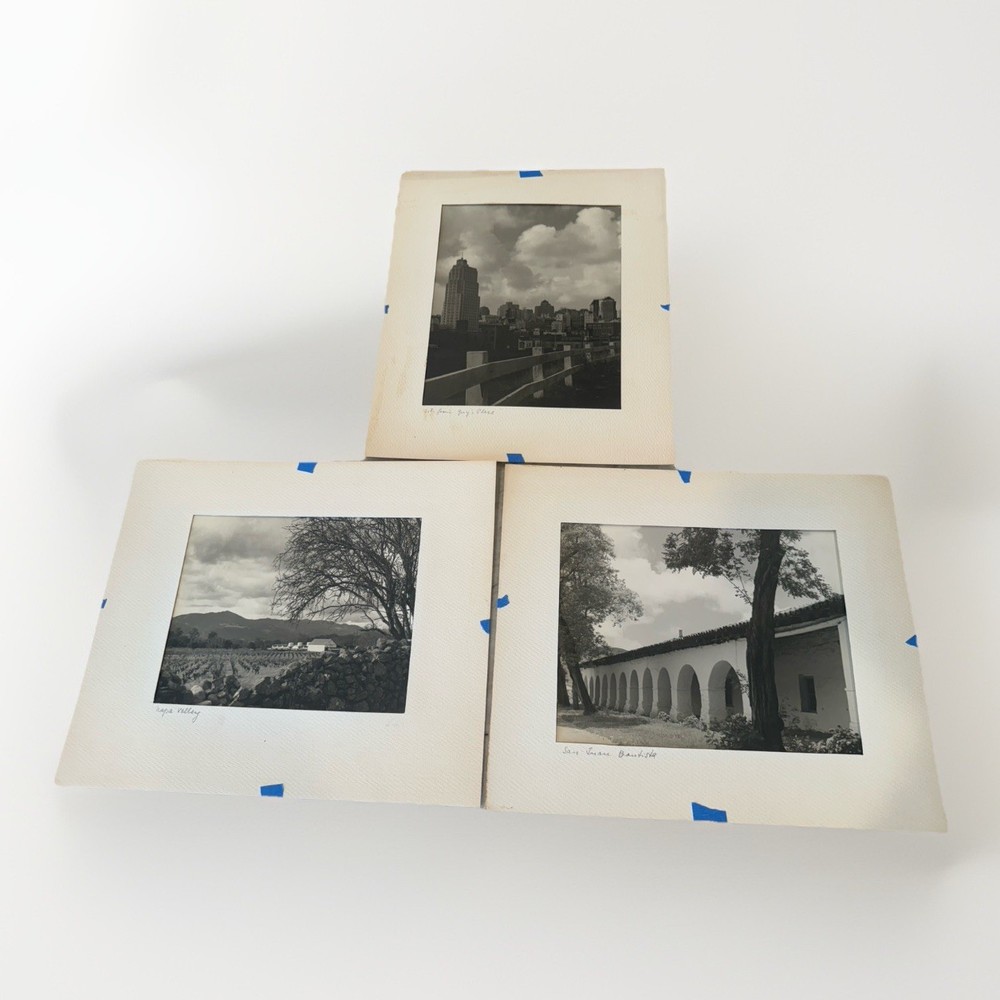 LOT OF (3) 1950s Titled Unsigned Art Photography Northern California CA Napa SF