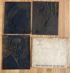 3 Lejaren Hiller ￼Sr 1937 Linoleum Cut Carved Art Block Print Press Photograph ￼