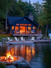 8*10 cozy cottage house photo print warm beautiful home wall art decor bedroom
