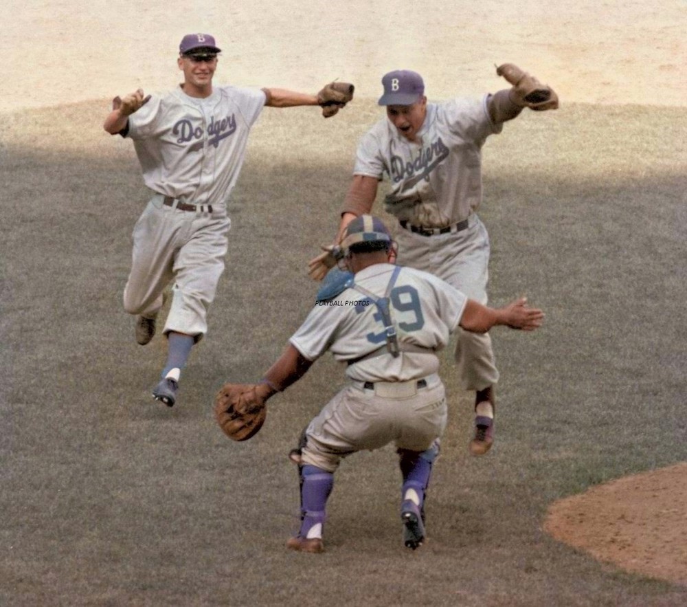 1955 Brooklyn Dodgers World Series Colorized 8×10 Print 8×10 Colorized Print-FRE