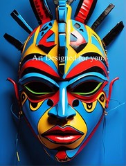 Digital Image Picture Photo Wallpaper Background African Warrior Mask