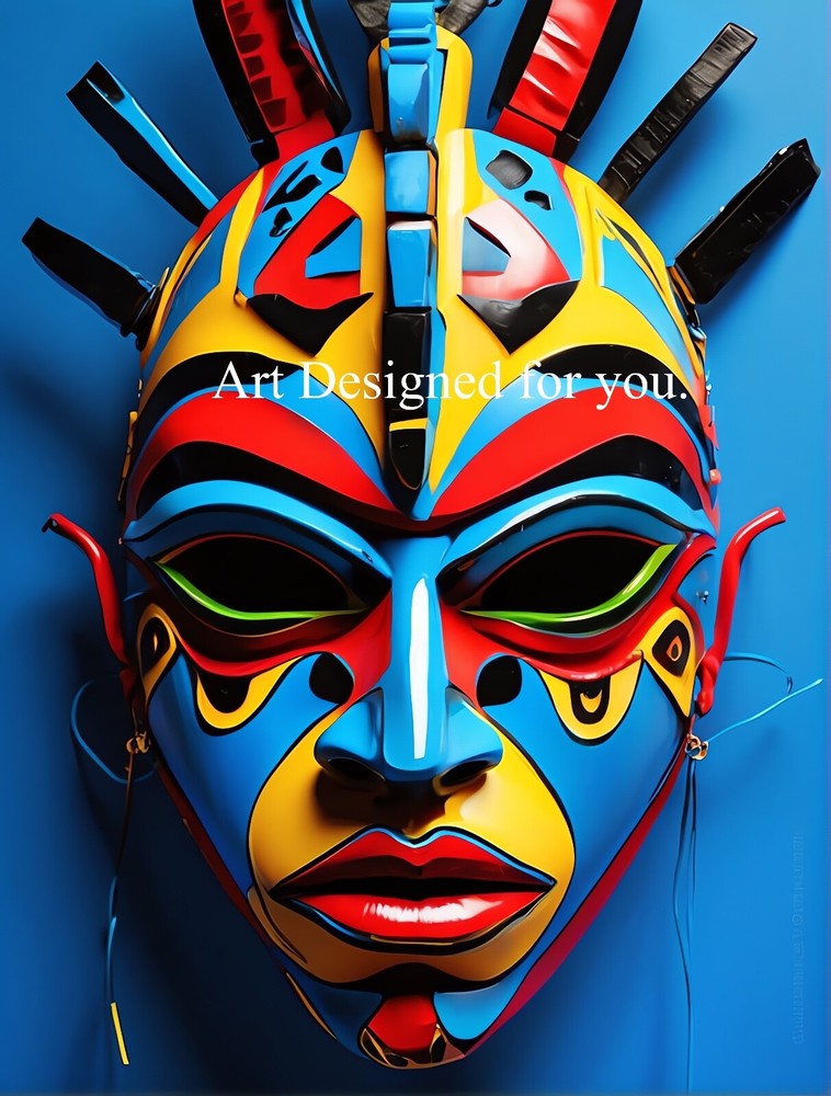 Digital Image Picture Photo Wallpaper Background African Warrior Mask