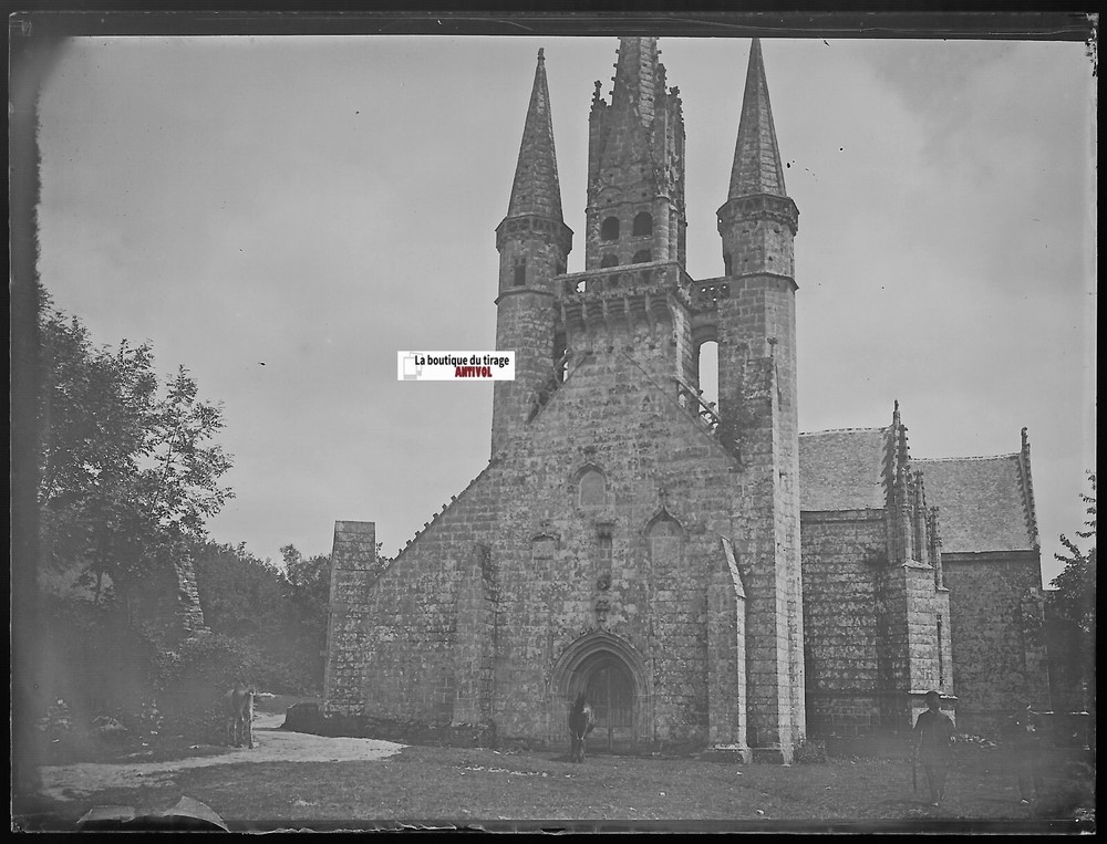 Chapel Saint-Fiacre Faouët, Glass Photo Plate, Black & White Negative 9×12 Cm