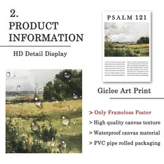 Psalm 121 Wall Art Vintage Landscape Pictures Inspirational Christian Posters…