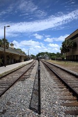 Kissimmee Train Depot landscape photo Digital Download,Train tracks,Train depot