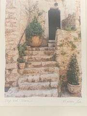 Maureen Love Signed Photograph Titled Steps And Stones Framed Rustic Garden Art