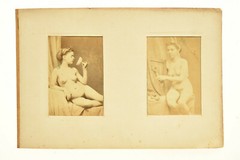 Two Cardboard Mounted Albumen Paper Prints, Interesting Female Nude, 14
