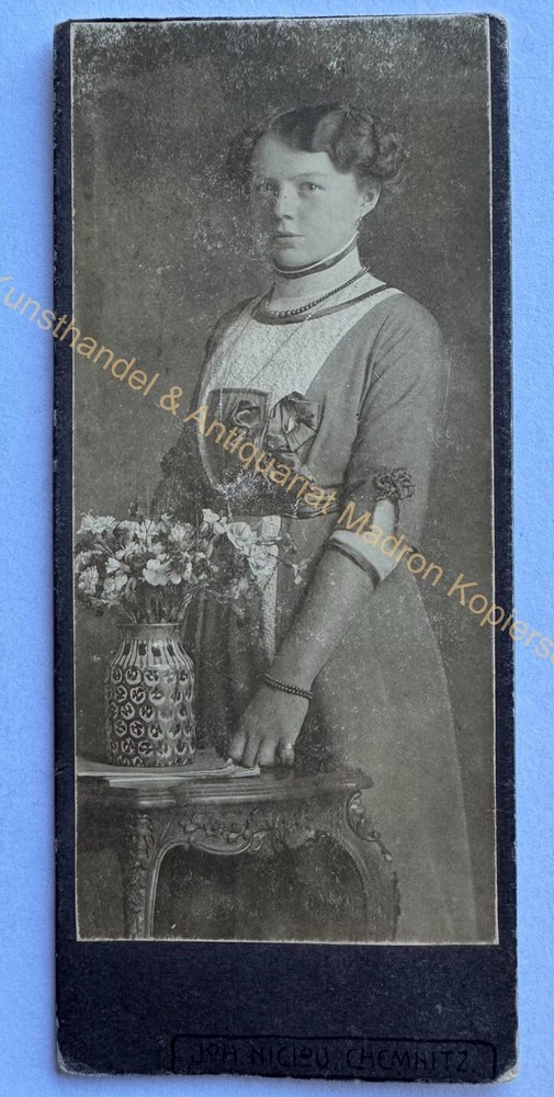 orig. CDV photo photograph old picture woman lady fashion around 1910 Chemnitz