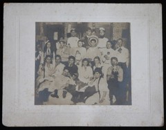 Vtg c.1890s B&W Photograph Teenager BABY COSTUME PARTY DRESS UP Pajama Party