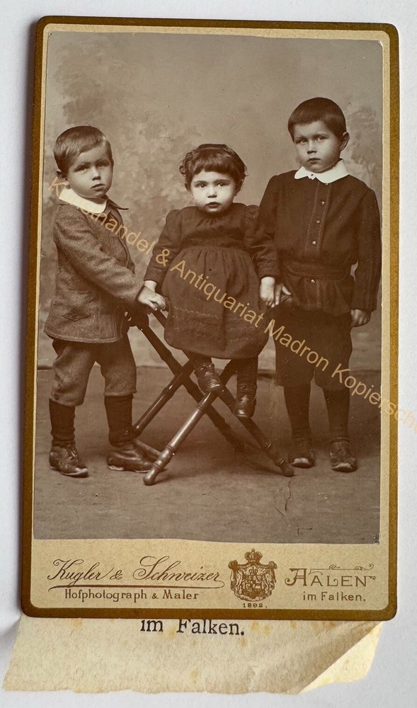 orig. CDV photo photography photo picture old fashion around 1890 children Eels