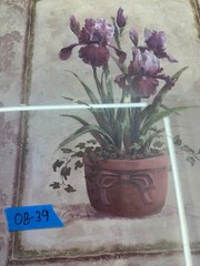 Vintage Large Vase Floral Framed Handmade Painted Picture by V. Flasch
